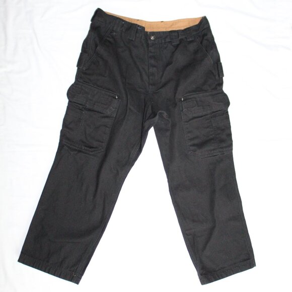 Duluth Trading Co Other - Duluth Trading Co Relaxed Fit Black Cotton Canvas Cargo Work Pants Men's 37"x28"